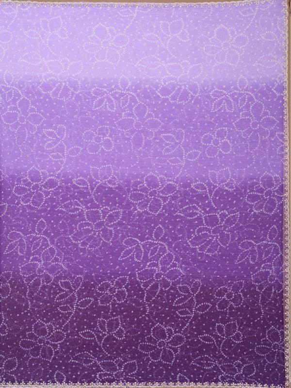 Purple Stonework (Silver) Chiffon Saree - Image 6