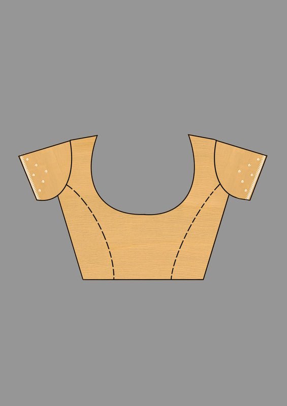 Mustard Chiffon Threadwork Saree With Matching Blouse Piece - Image 8