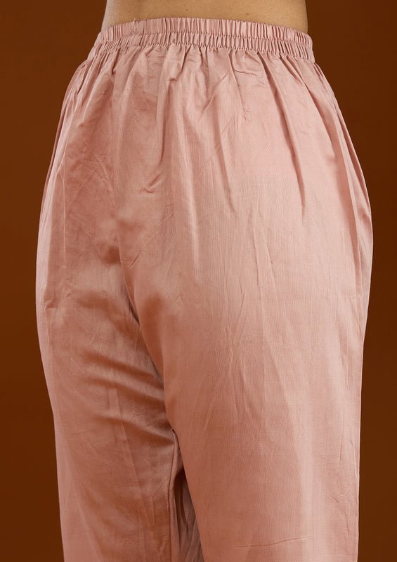 Baby Pink Tissue Sequins Straight Kurta With Pant Regular And Dupatta - Image 10