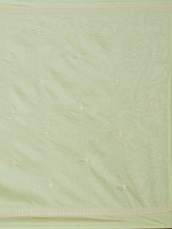 Pista Green Chanderi Threadwork Straight Kurta With Pant Regular And Dupatta - Image 8