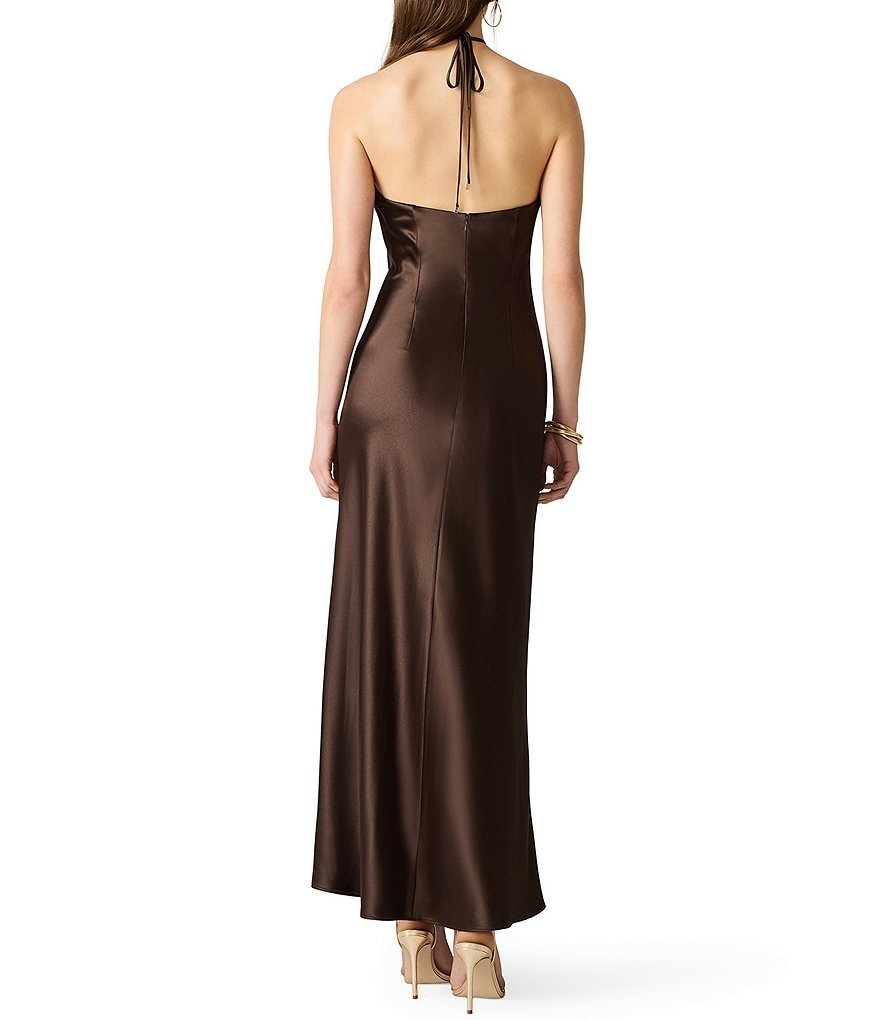 Flora Halter Satin Maxi Dress - Image 2