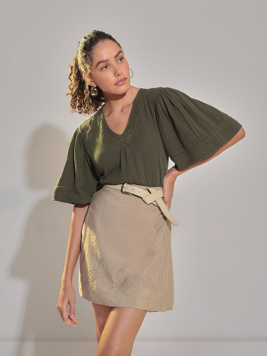 MOSS GREEN COTTON TOP