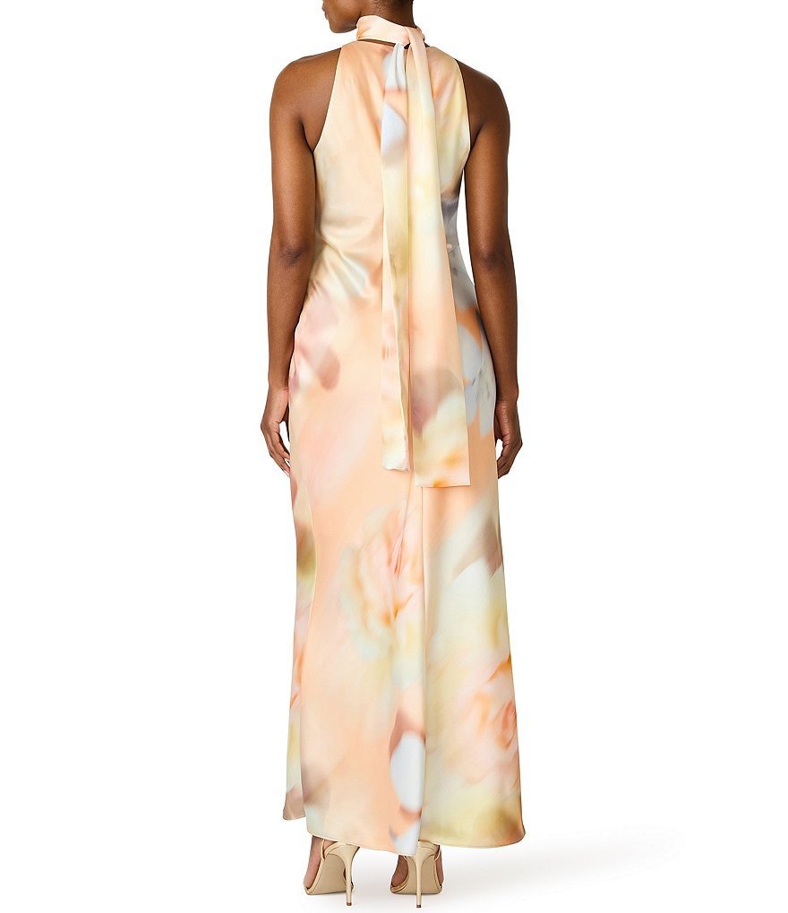 Jaidan Floral Print Halter High Neck Dress - Image 2