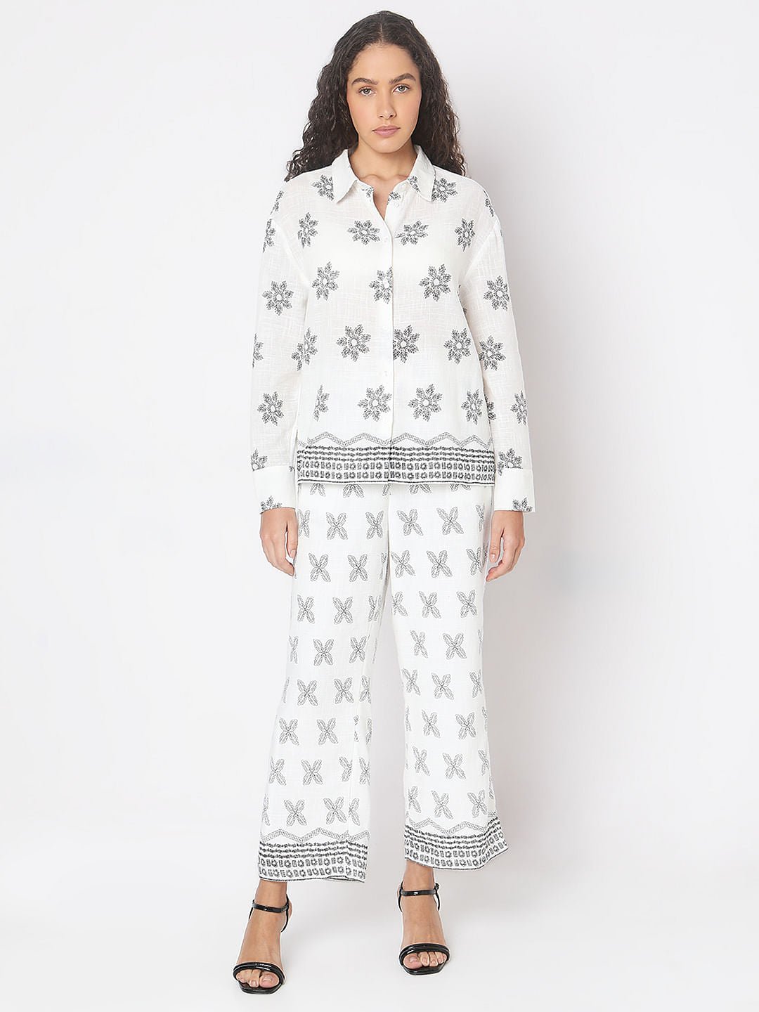 WHITE PRINTED COTTON SHIRT - Image 4