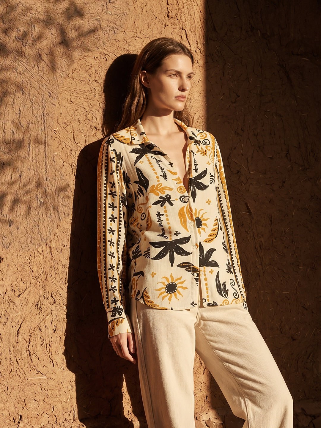 OFF-WHITE FLORAL PRINT SHIRT