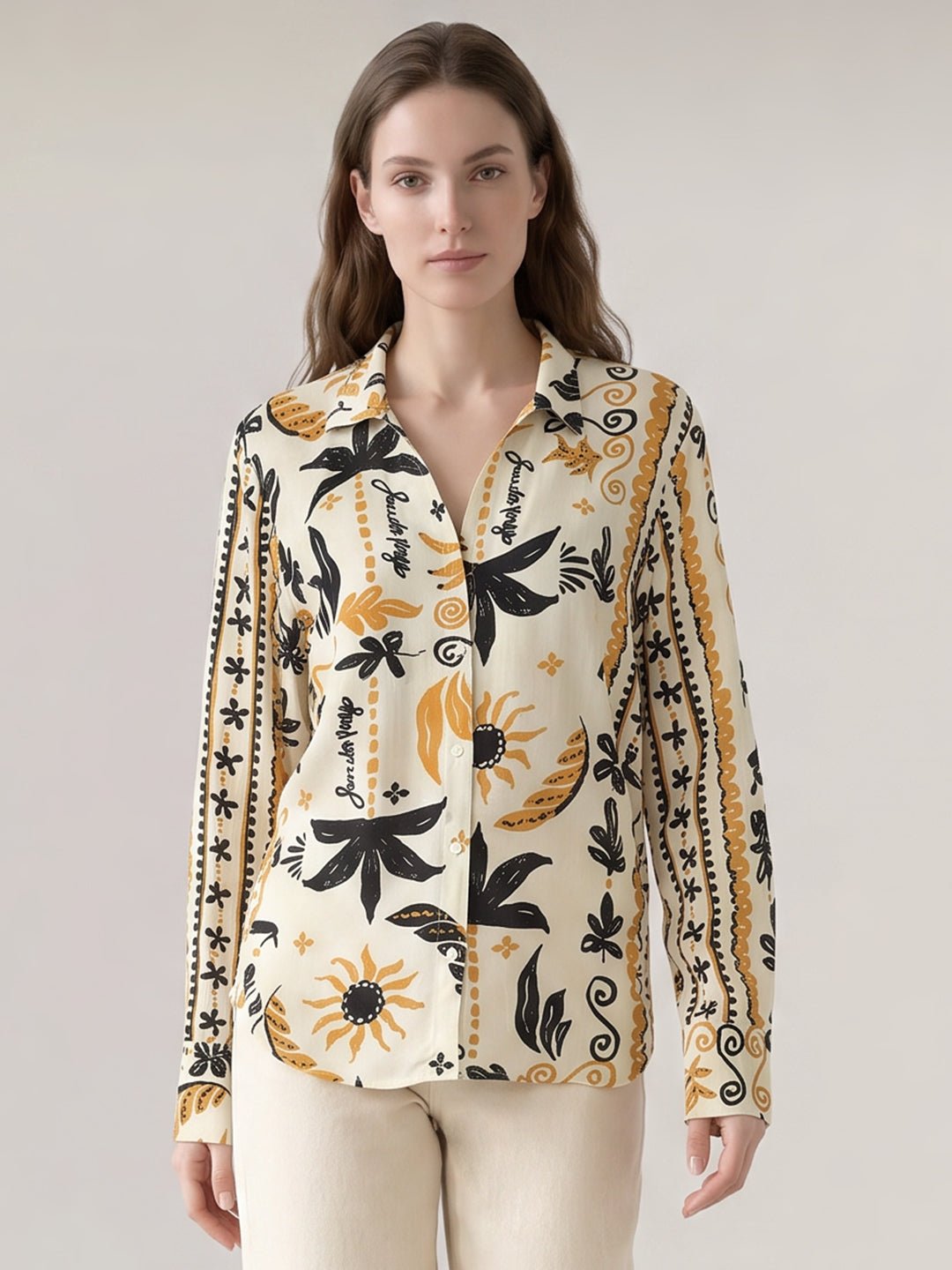 OFF-WHITE FLORAL PRINT SHIRT - Image 2