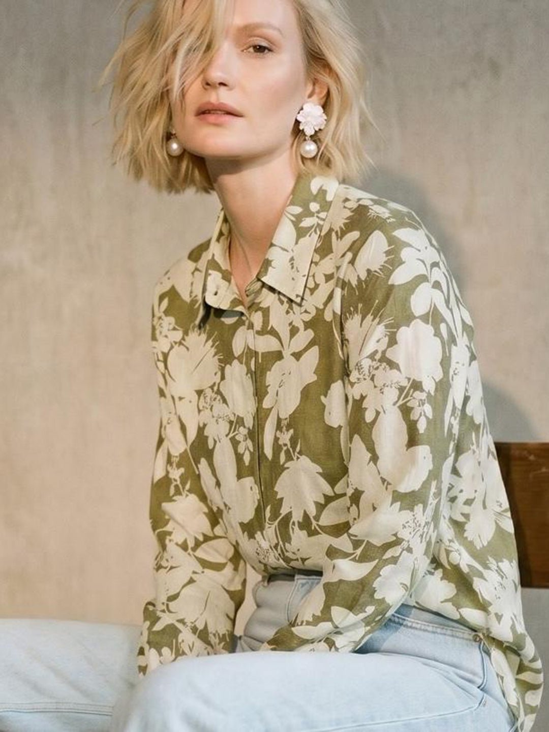 PASTEL GREEN PRINTED SHIRT