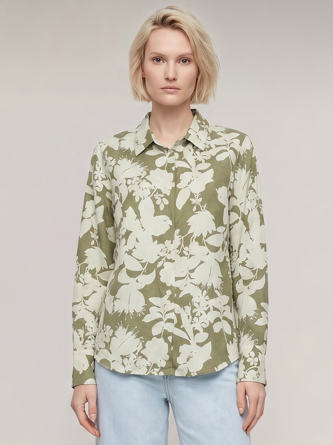 PASTEL GREEN PRINTED SHIRT - Image 2