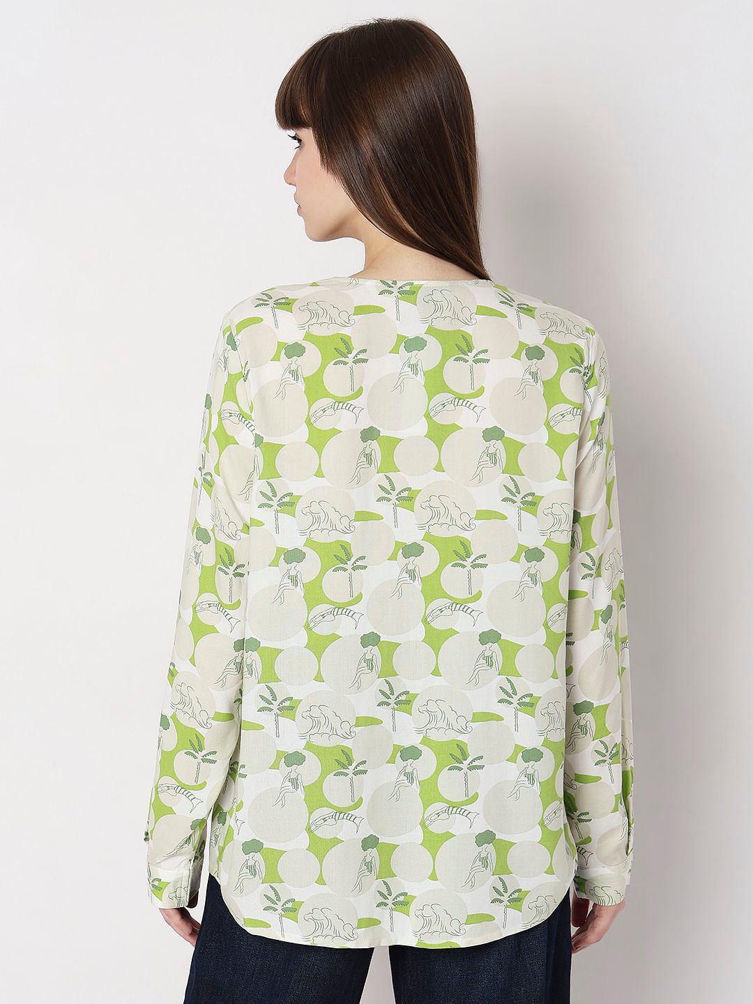 GREEN FLORAL PRINT TOP - Image 3