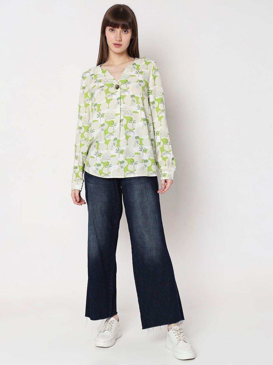 GREEN FLORAL PRINT TOP - Image 4