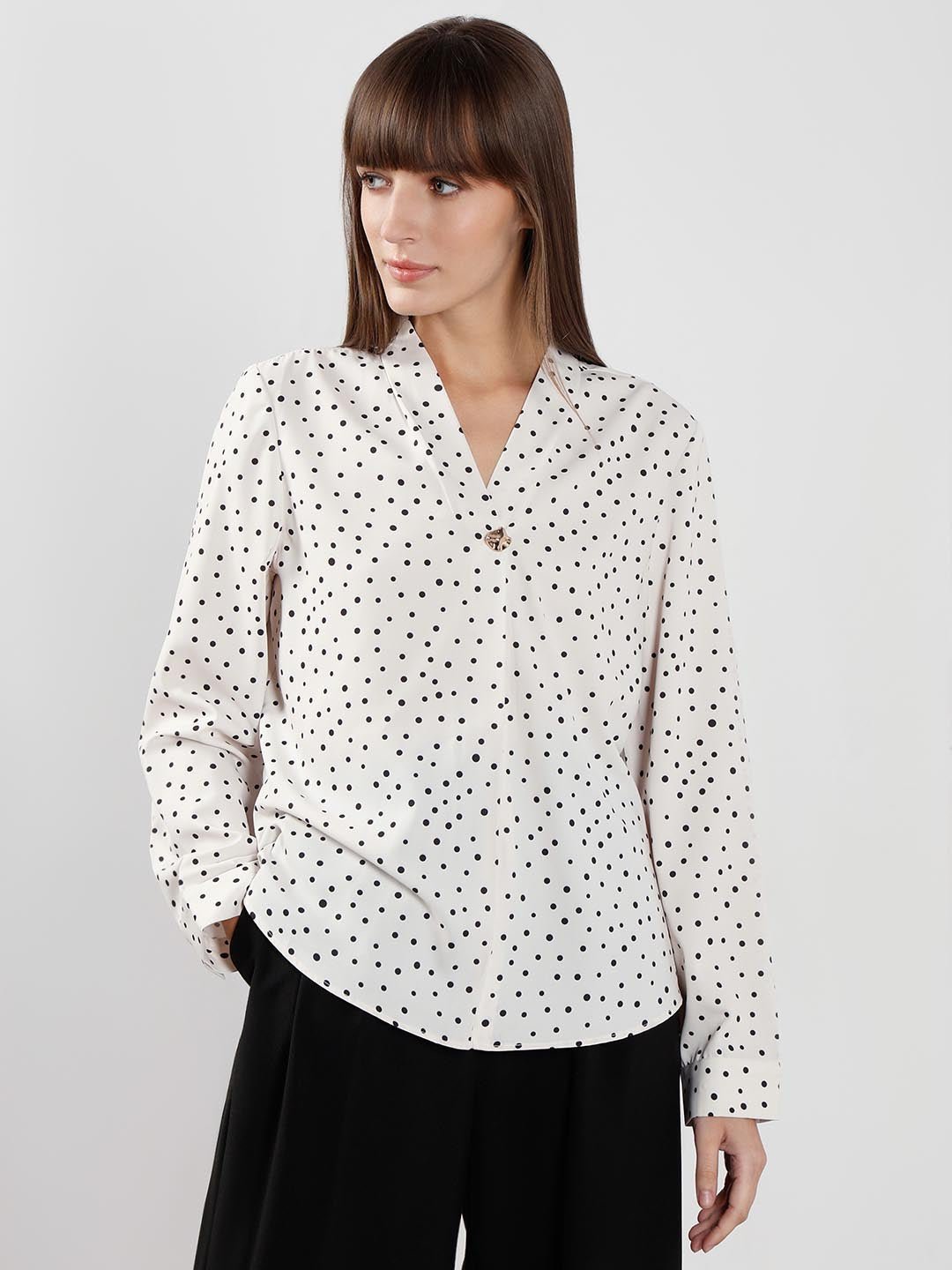 VERO MODA WHITE & BLACK PRINTED TOP - Image 2