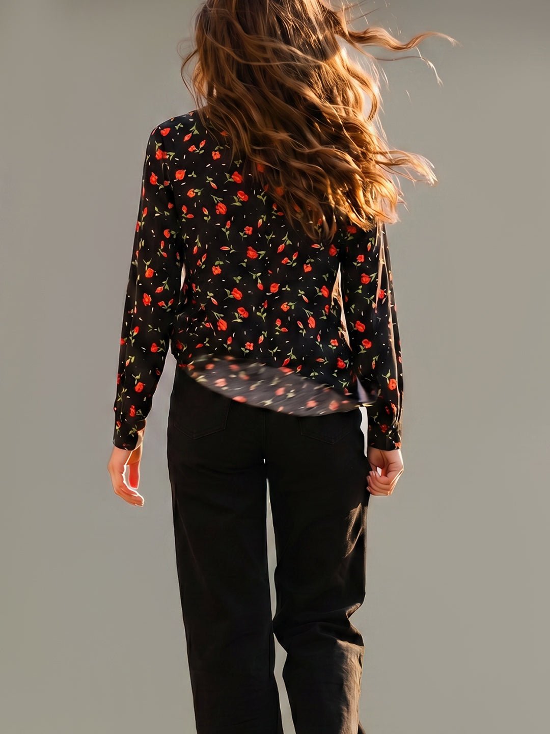 BLACK FLORAL SHIRT - Image 2