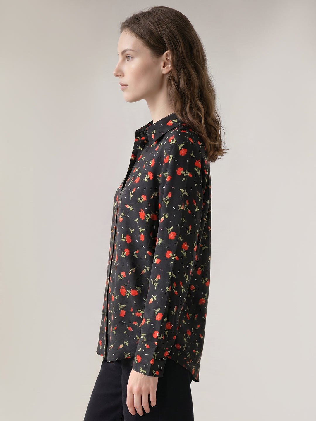 BLACK FLORAL SHIRT - Image 3
