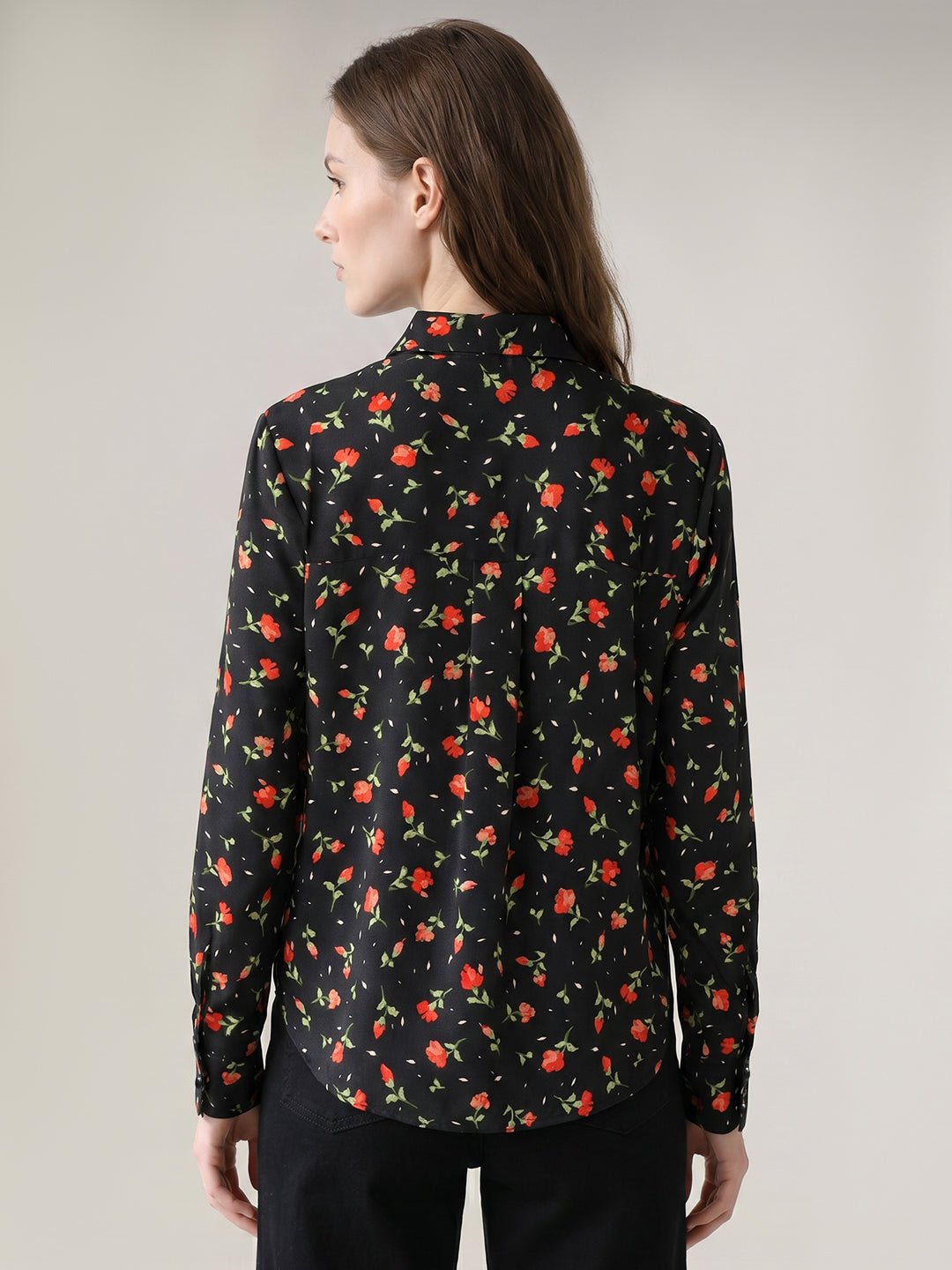BLACK FLORAL SHIRT - Image 4