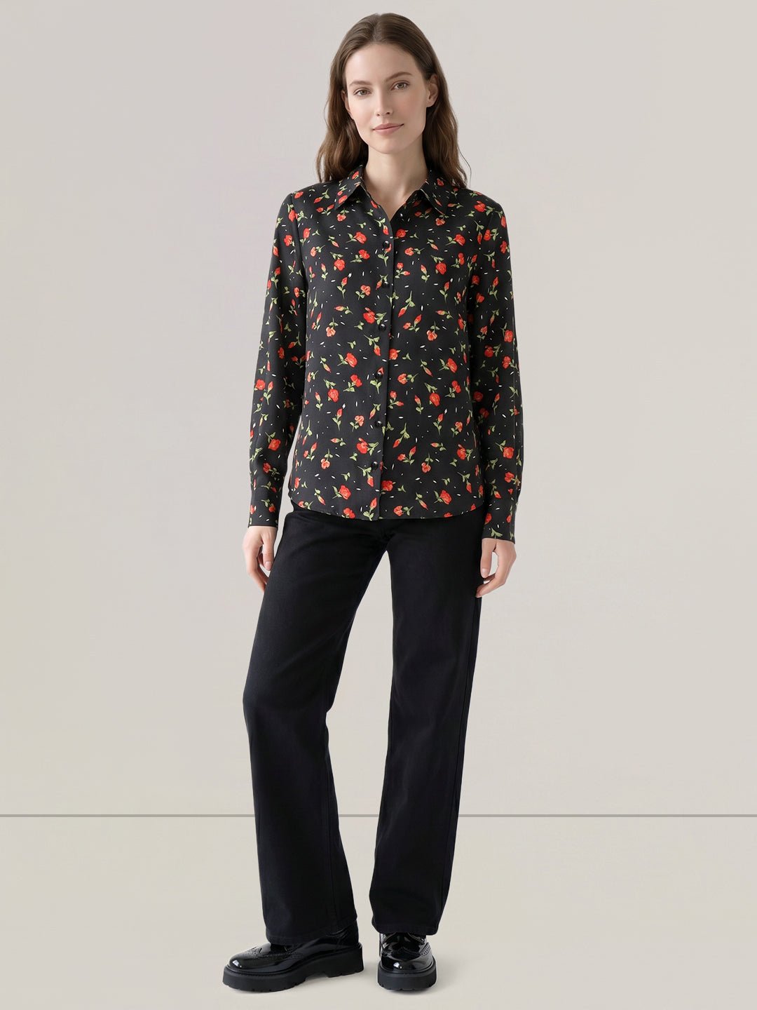 BLACK FLORAL SHIRT - Image 5