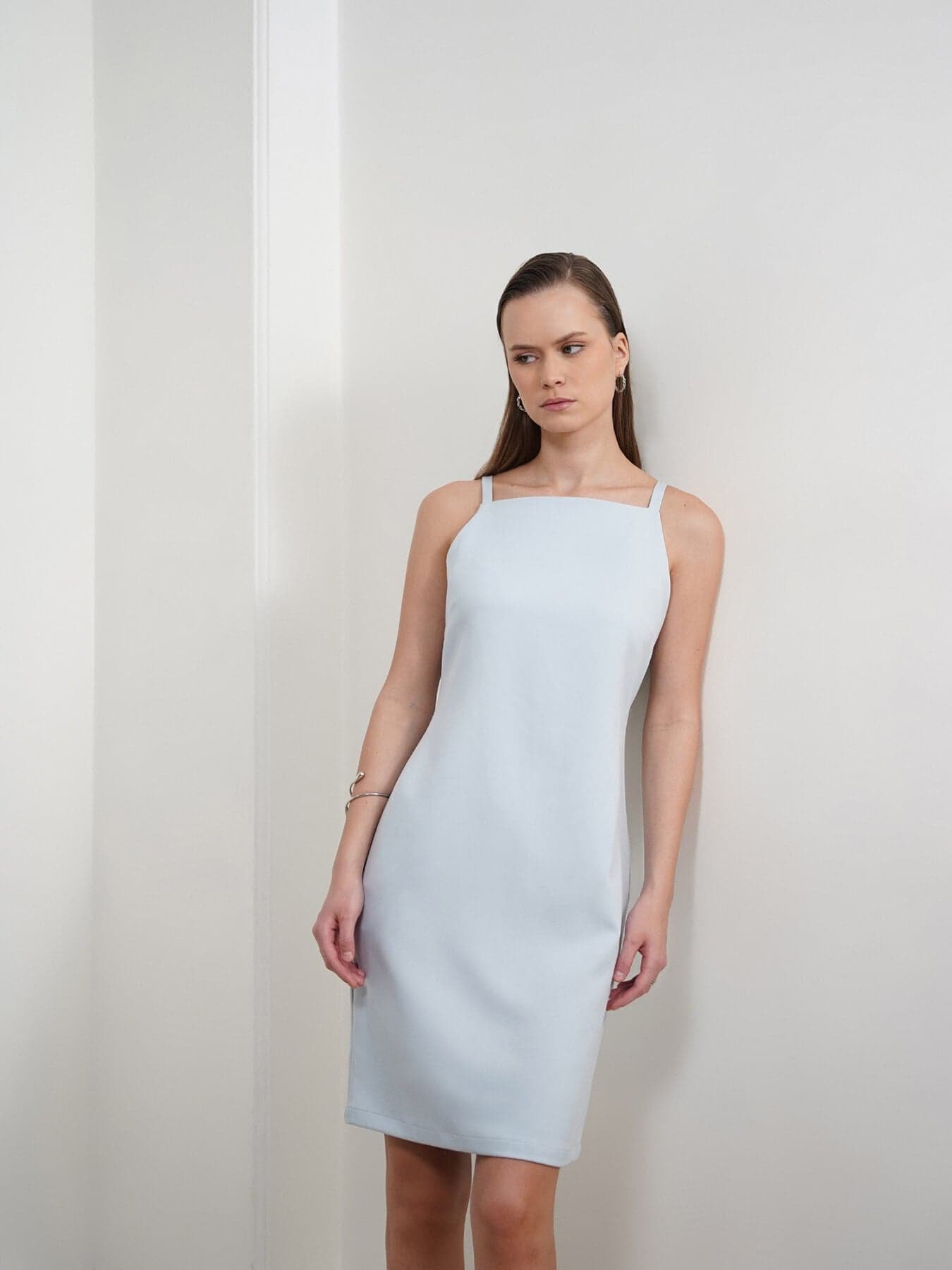 Shoulder Strap Shift Dress - Blue - Image 4