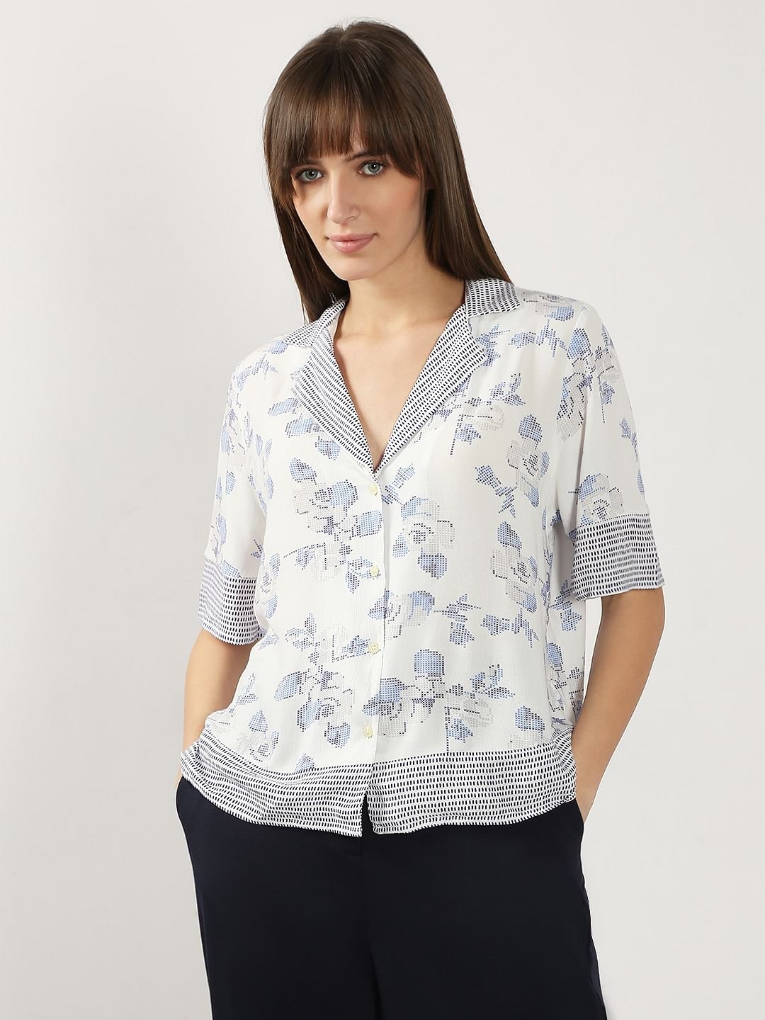 WHITE PRINTED VISCOSE SHIRT - Image 2
