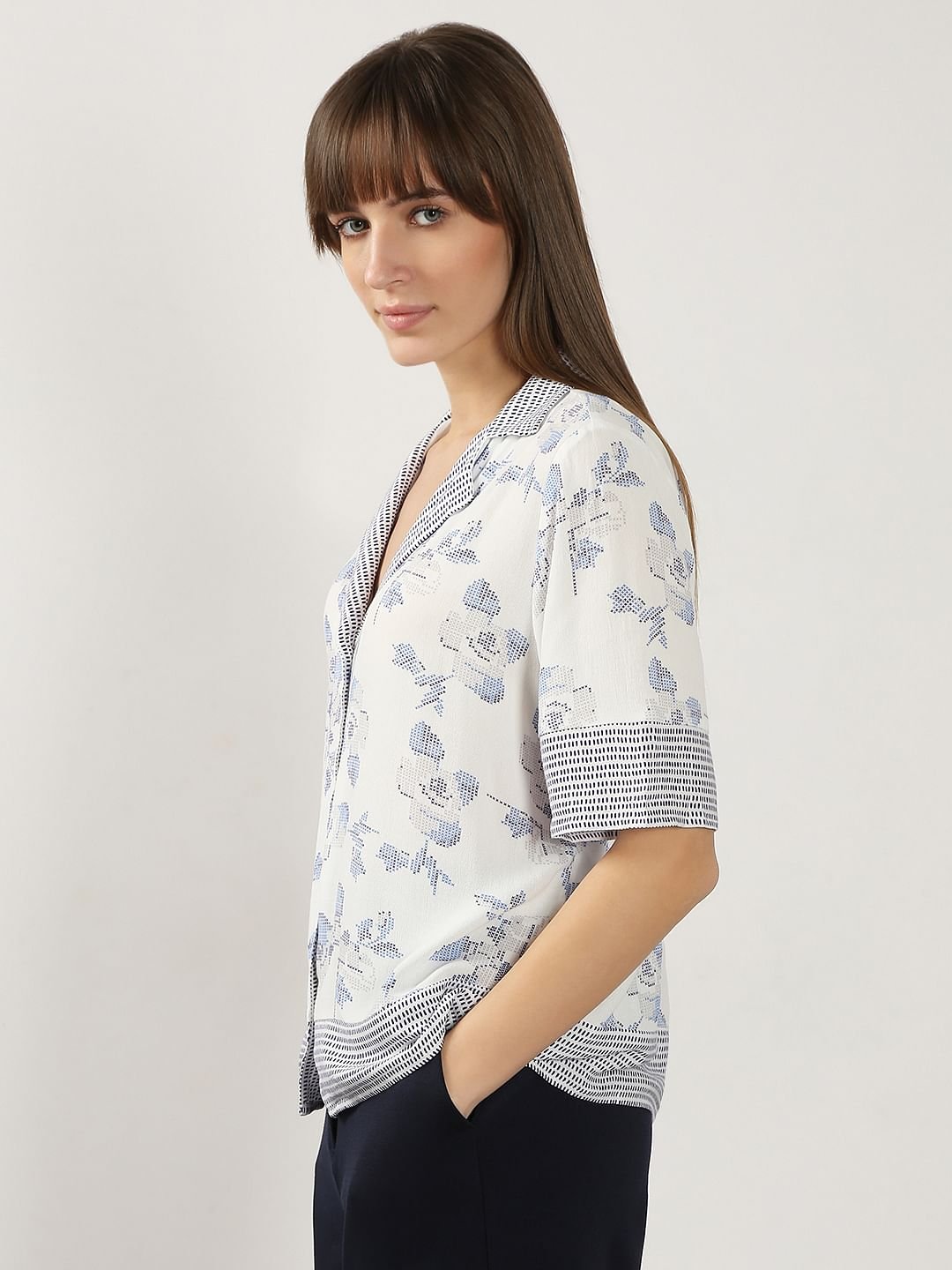 WHITE PRINTED VISCOSE SHIRT - Image 3