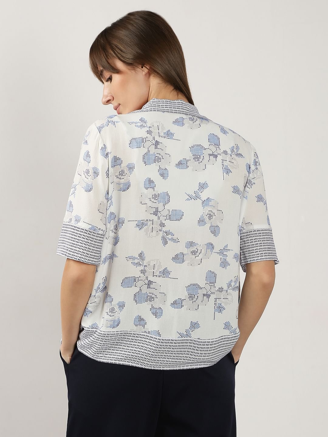 WHITE PRINTED VISCOSE SHIRT - Image 4