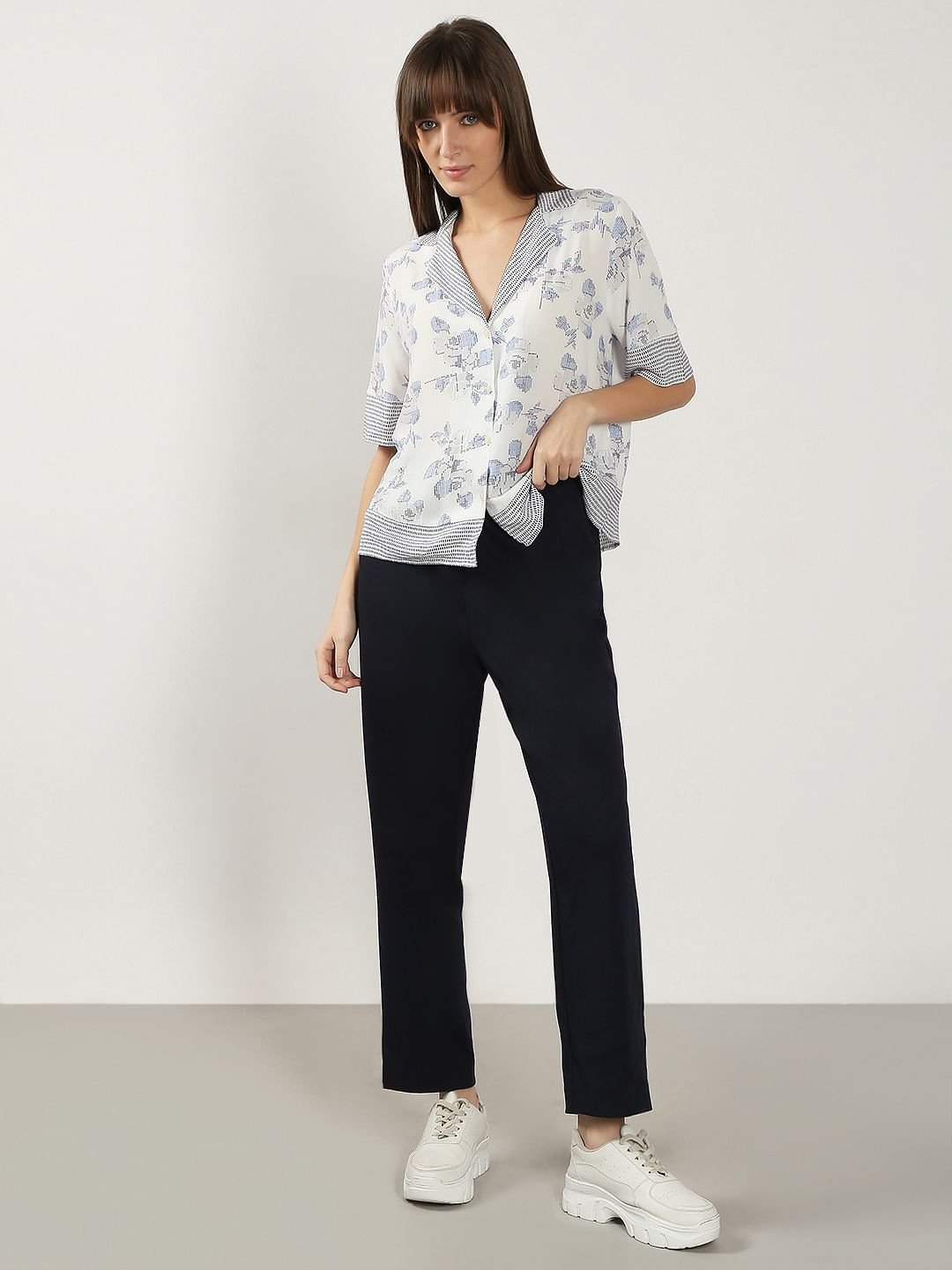 WHITE PRINTED VISCOSE SHIRT - Image 5