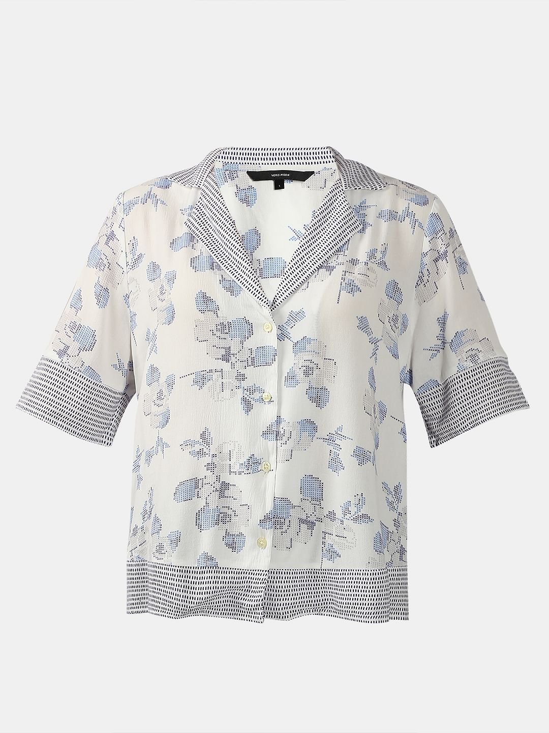 WHITE PRINTED VISCOSE SHIRT - Image 7