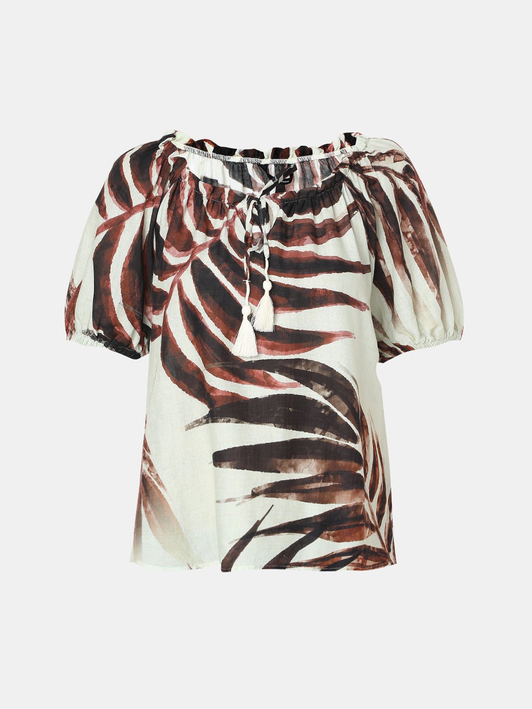TIE-UP NECK PRINTED TOP - Image 7