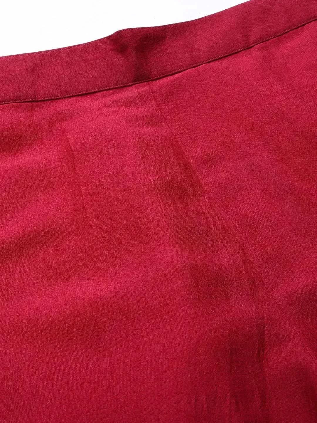 Gerua Pink Solid Silk Trousers - Image 3