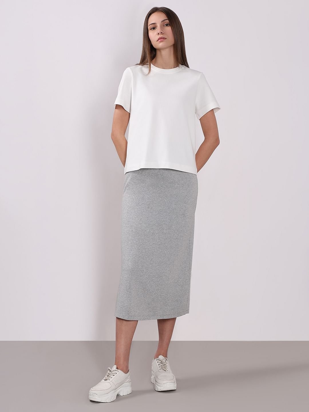 WHITE COTTON O-NECK T-SHIRT - Image 5
