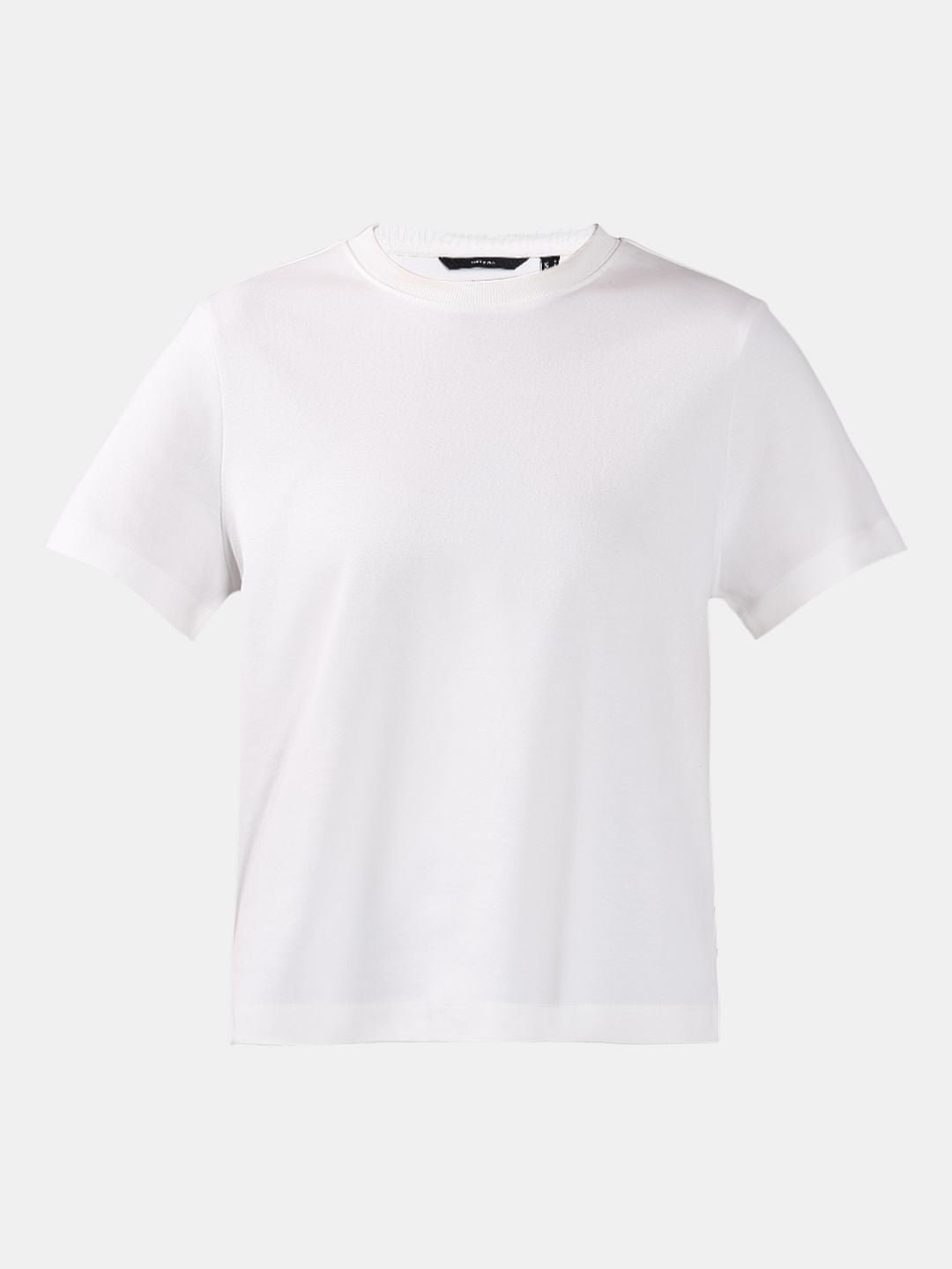 WHITE COTTON O-NECK T-SHIRT - Image 7