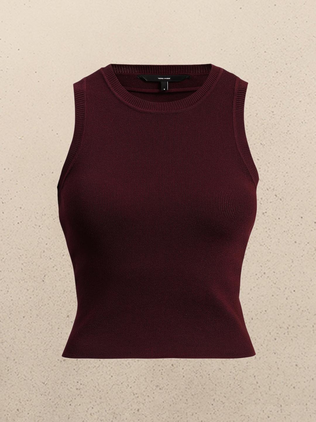 MAROON ROUND NECK KNITTED TOP - Image 6