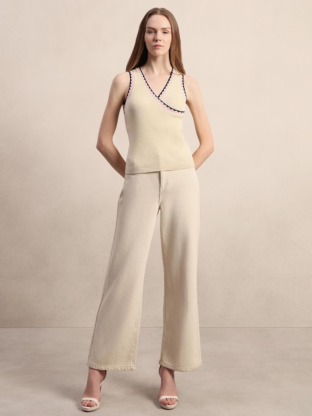 ECRU SLEEVELESS KNIT TOP - Image 5