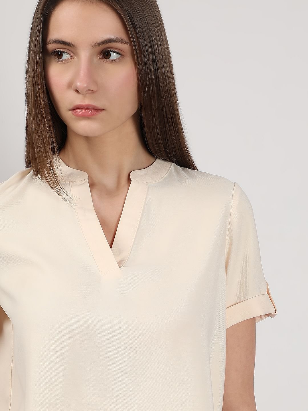 BEIGE V-NECK TOP - Image 5