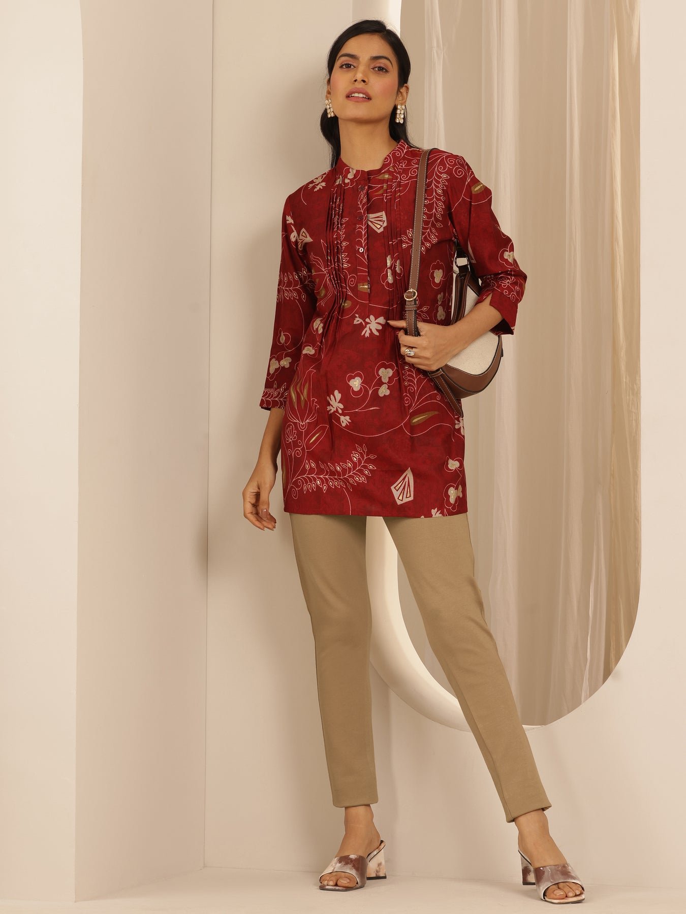 Gerua Beige Solid Rayon Blend Jegging - Image 6