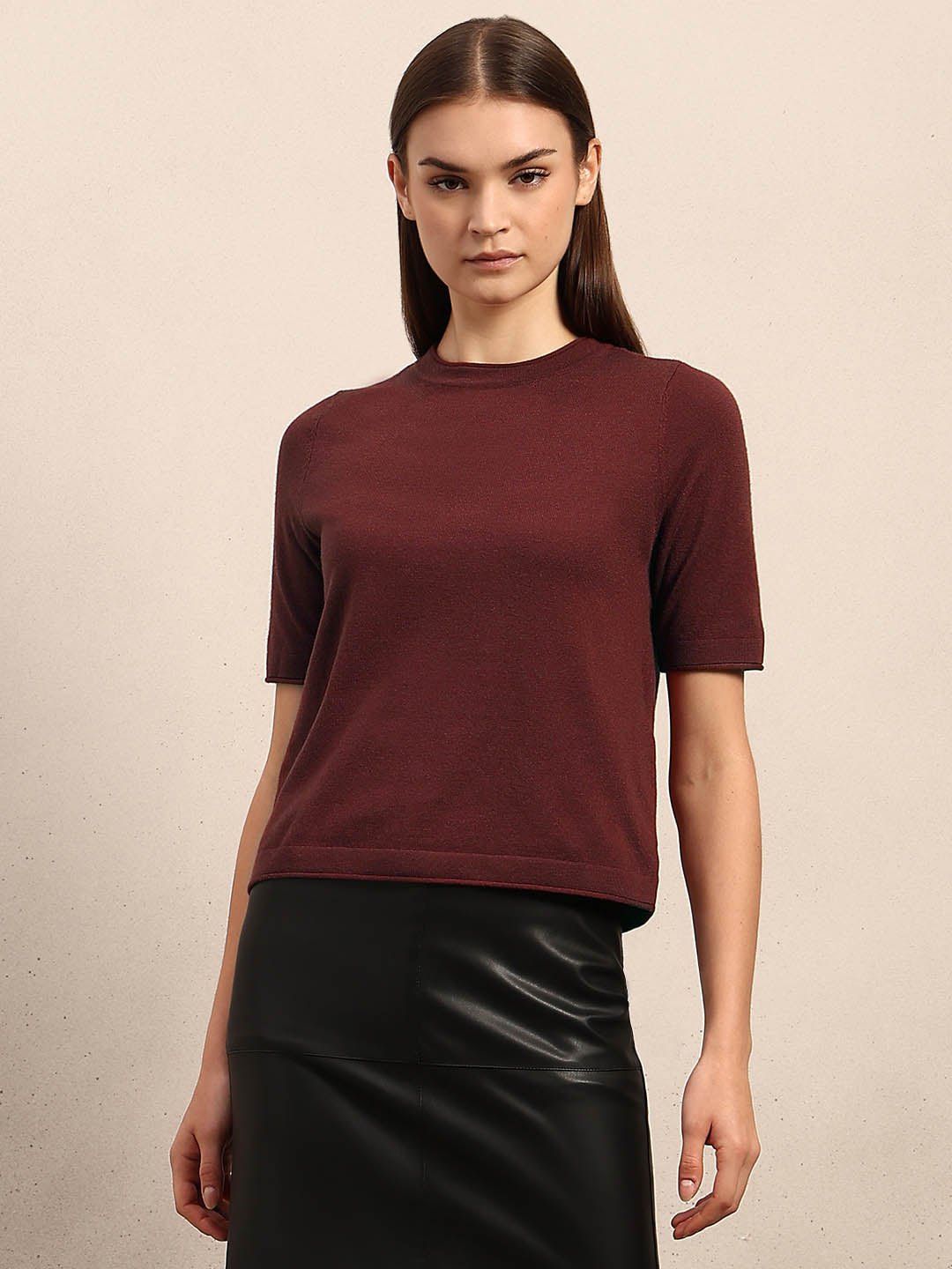 SHORT SLEEVES O-NECK PULLOVER