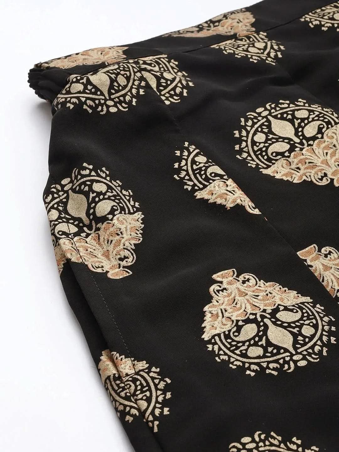 Gerua Black Printed Georgette Skirt - Image 4