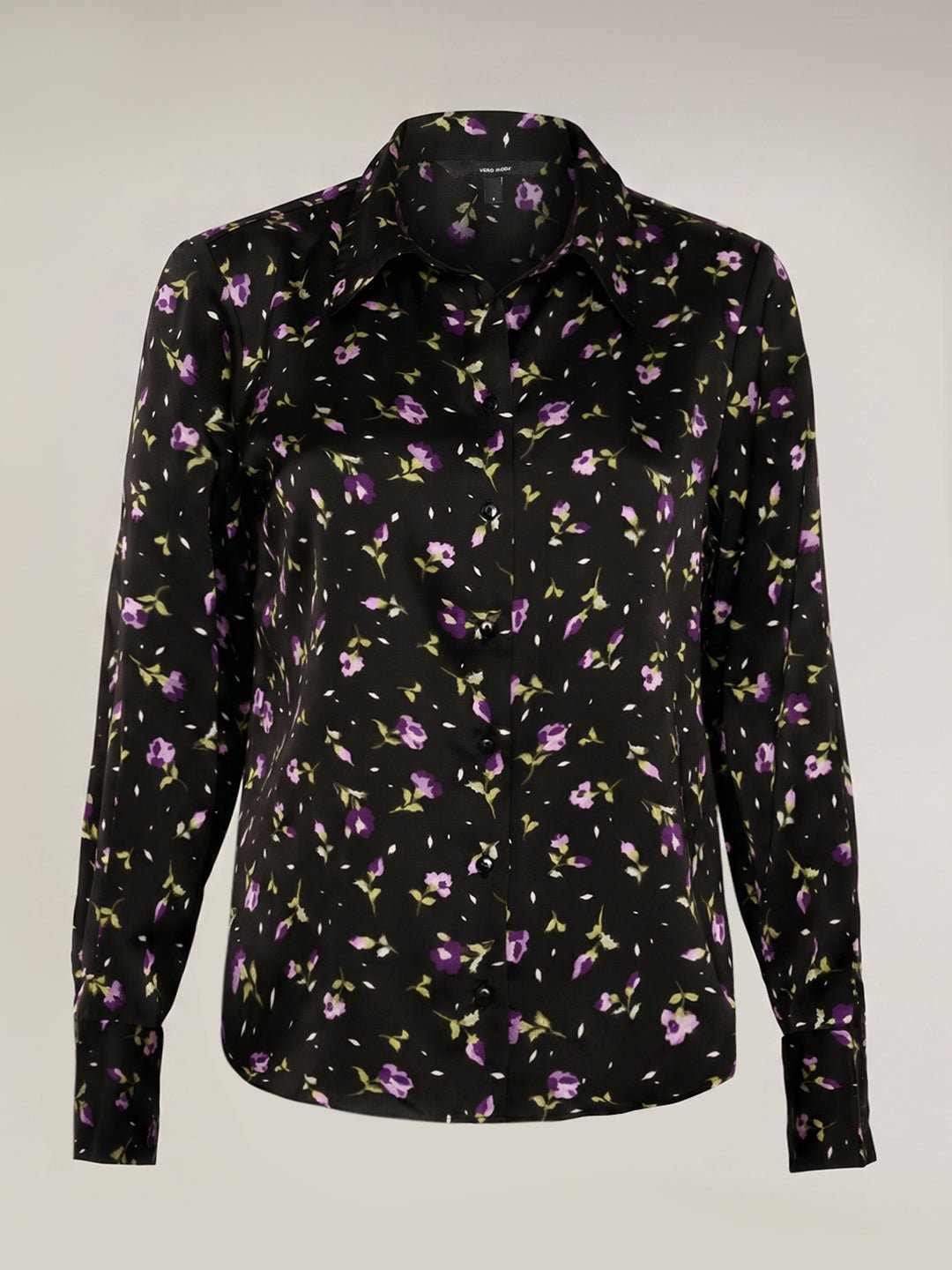 BLACK FLORAL PRINT SHIRT - Image 6
