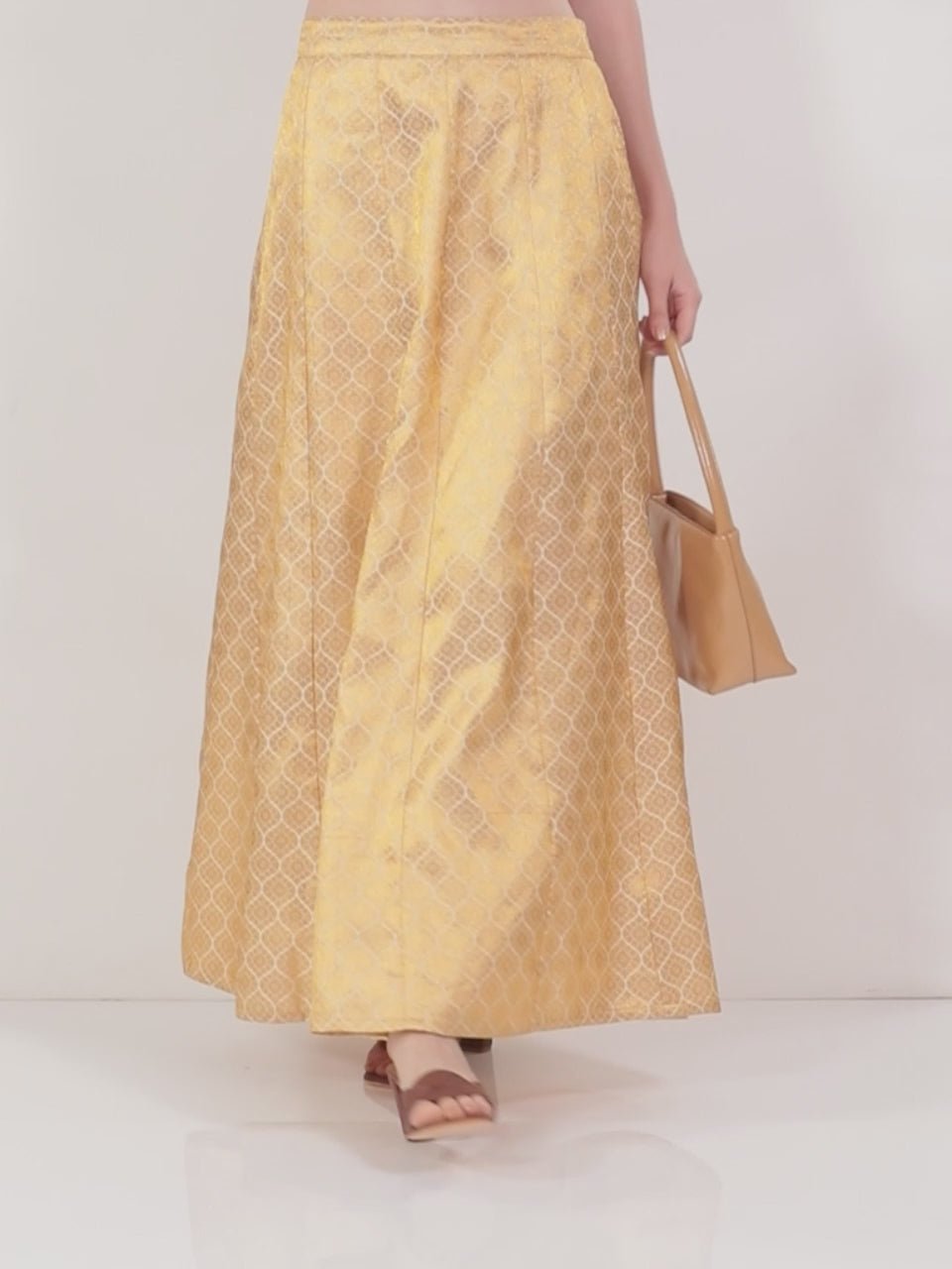 Gerua Gold Self Design Brocade Skirt