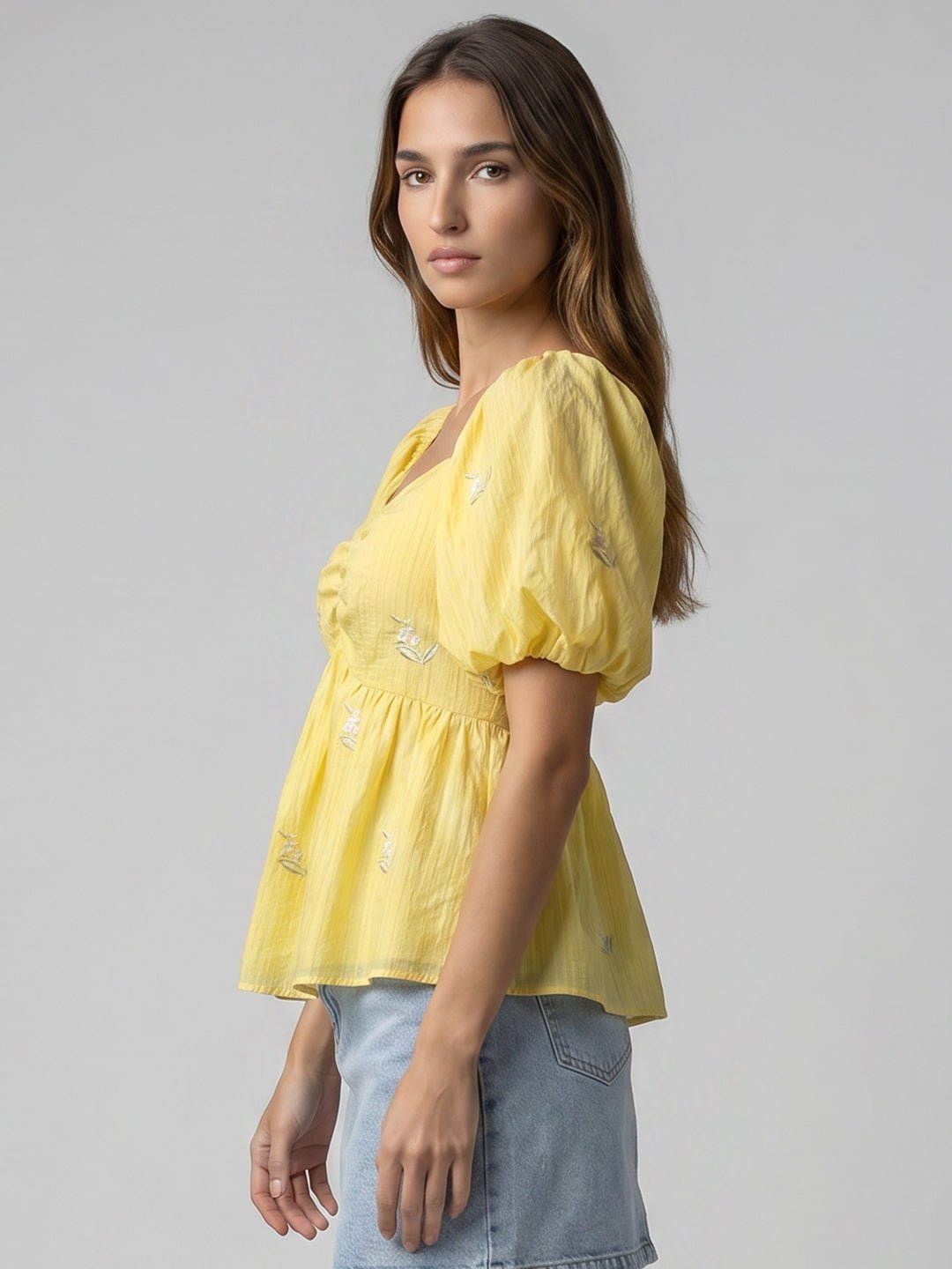 YELLOW EMBROIDERED TOP - Image 3