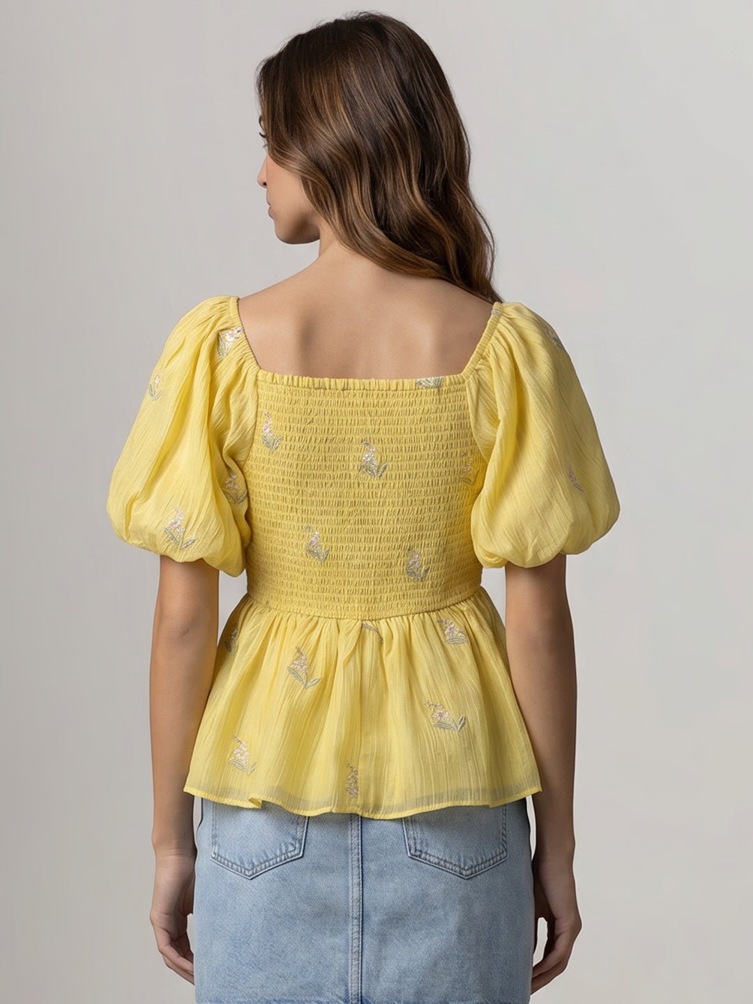 YELLOW EMBROIDERED TOP - Image 4