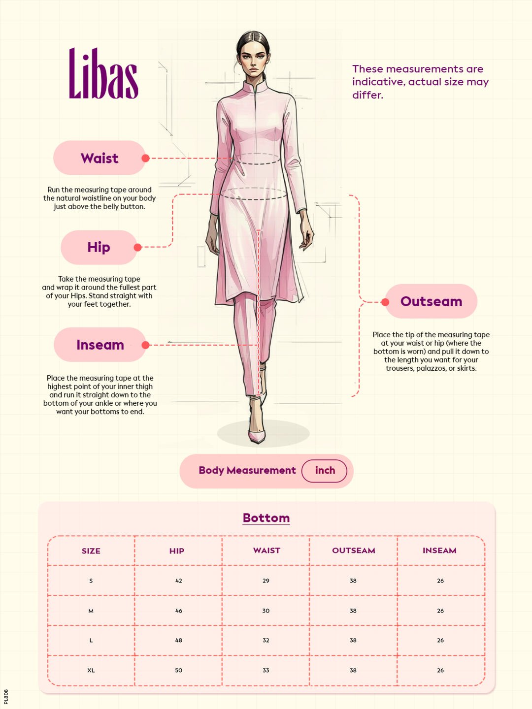 Libas Cream Solid Cotton Trousers - Image 6