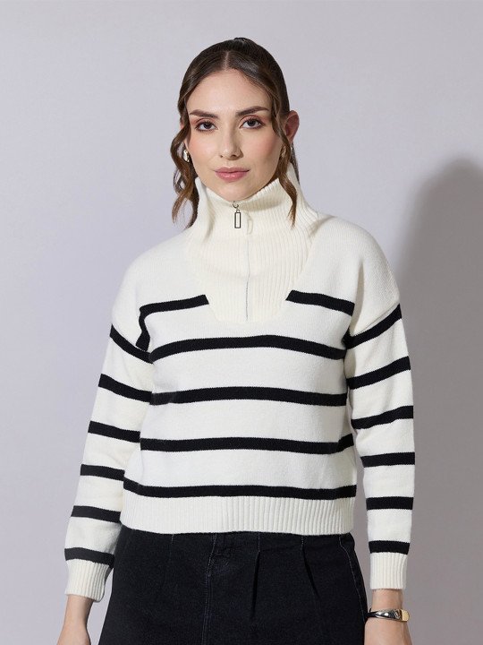SHOWOFFFF Women Striped Pullover - Image 2