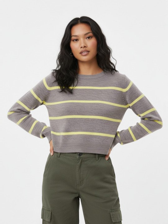 Horizontally Striped Pullover
