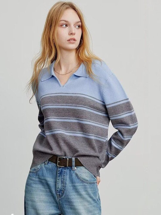 Women Striped Pullover - Image 4