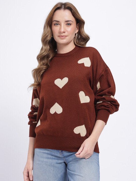Heart-Design Drop-Shoulder Pullover - Image 2