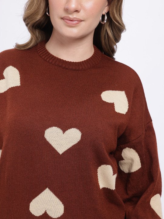Heart-Design Drop-Shoulder Pullover - Image 3