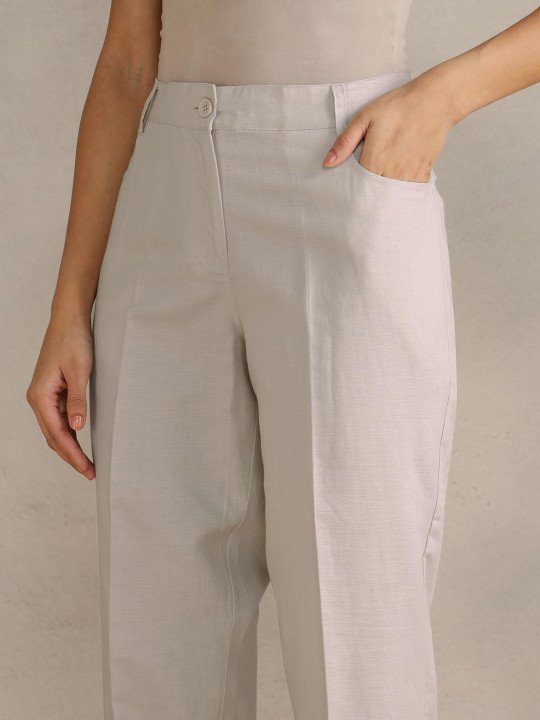 Women High-Rise Trousers - Image 2