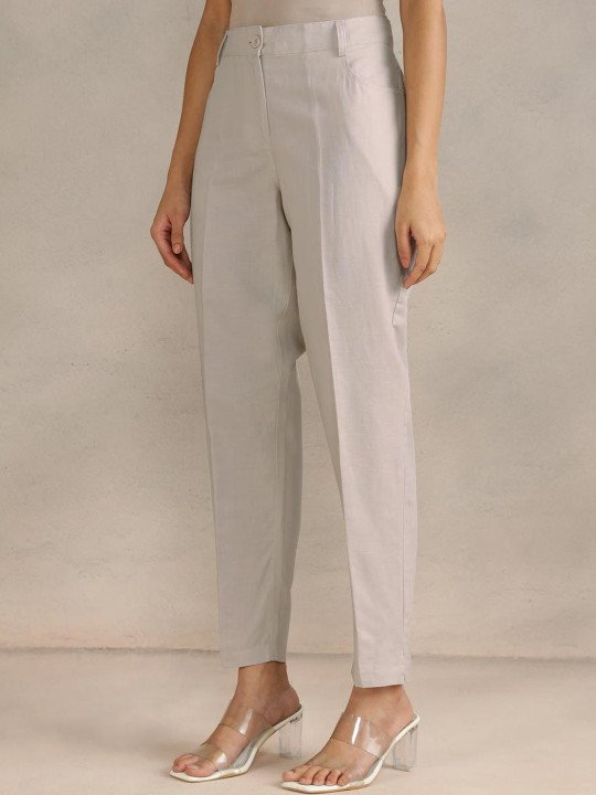 Women High-Rise Trousers - Image 3