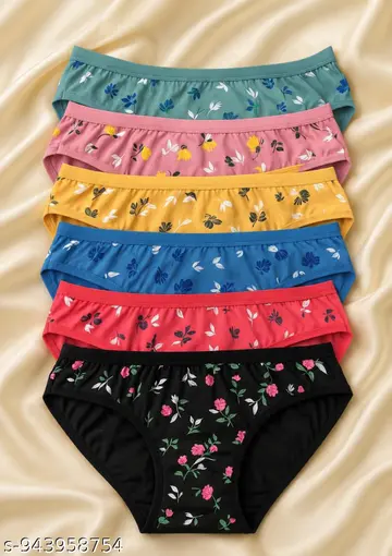 FANMADE (Pack of 6) Women’s Stylish Flower Printed Panty Combo (Pack of 6) | All Day Comfort