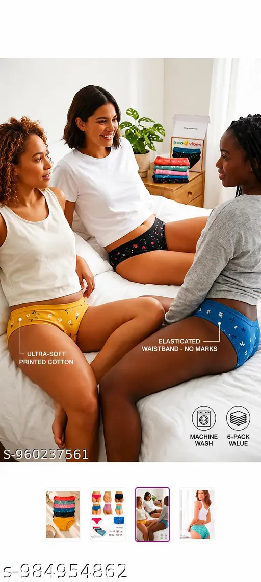 FANMADE (Pack of 6) Women’s Stylish Flower Printed Panty Combo (Pack of 6) | All Day Comfort - Image 4