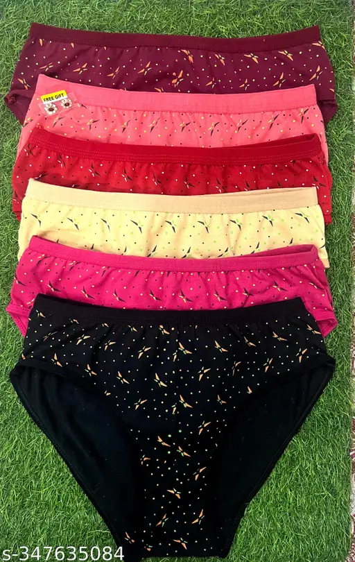 PACK OF 3 PURE COTTON BRIEFS FOR WOMENS/GIRLS FOR EVERYDAY USE PANTYS COMFORTABLE MULTICOLOUR PANTYS WITH FREE GIFT